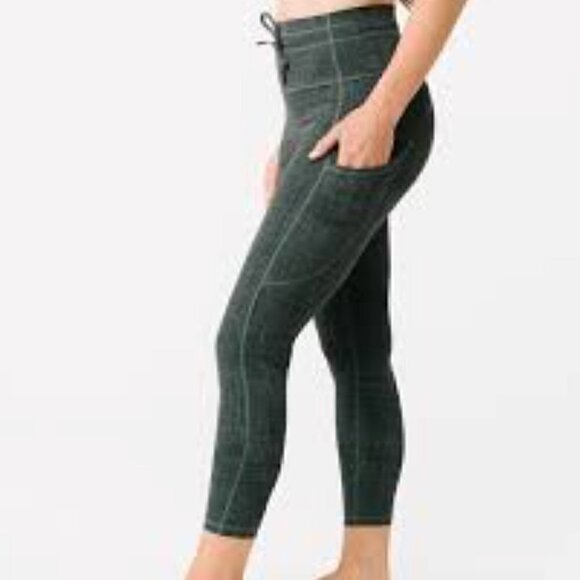 ZYIA Pants - NWT - Sage Medley Luze Drawstring Pocket Leggings - Size 6-8